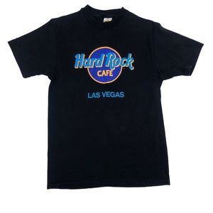 Vintage 80s 90s Hard Rock Cafe Neon Las Vegas Single Stitch Black T-Shirt Small